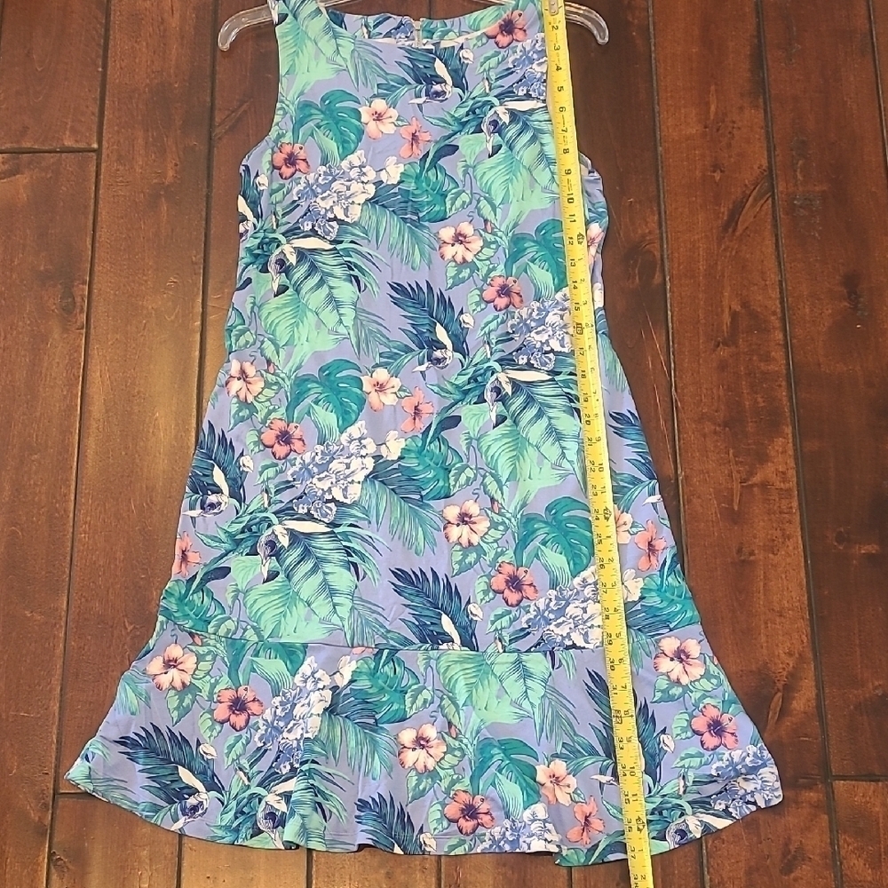 Tommy Bahama Blue Tropical Floral Sleeveless Dress Size M - Picture 8 of 11